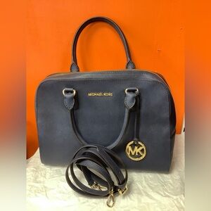 Large Michael Kors Blue Saffiano Dome Bag